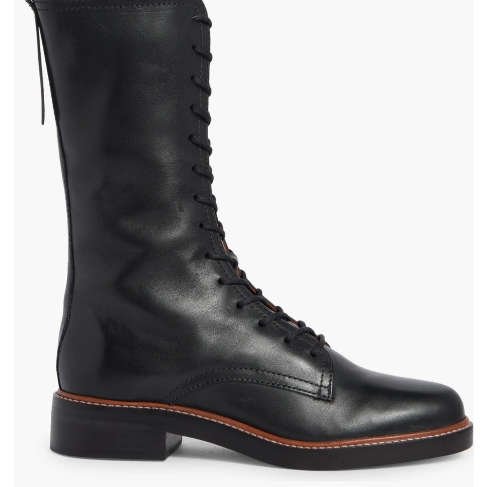 Reformation Ada size 10  Black Leather Lace-Up Boots in great shape